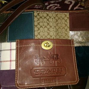 Coach muti color patch work barrel purse
